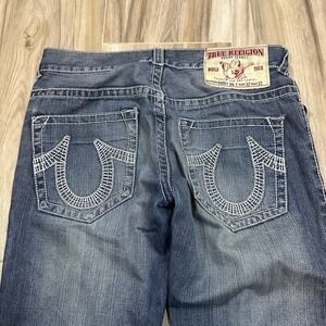 True Religion Jeans Bobby Big T Mens‎  32X30 Thick Stich USA Low Rise Straight